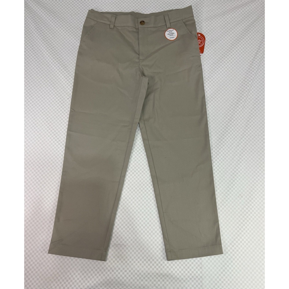 Wonder Nation School Uniform Chino Pants Boys Khaki Stretch Husky Size 10‎